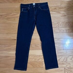 Hiroshi Kato Dark Wash Blue Jeans, 32